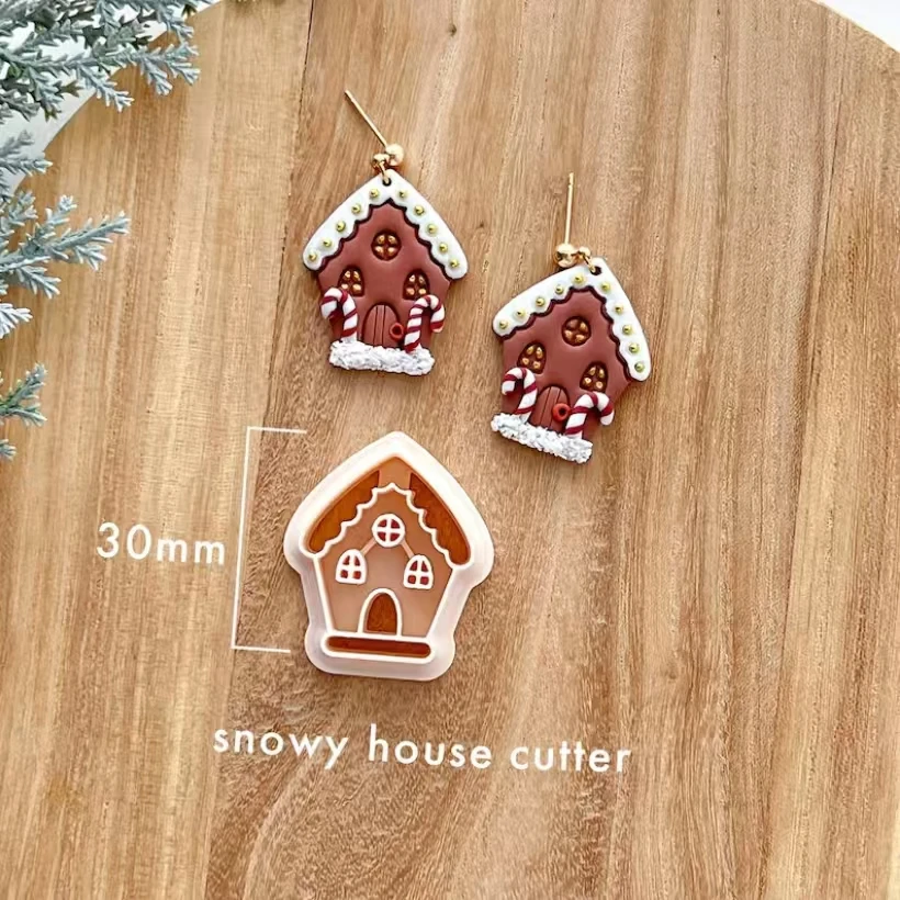 Christmas Polymer Clay Cutters | Winter Clay Cutters | Clay Cutter Set | Clay Cutters for Earring Making | Wreath | Candy Cane |
