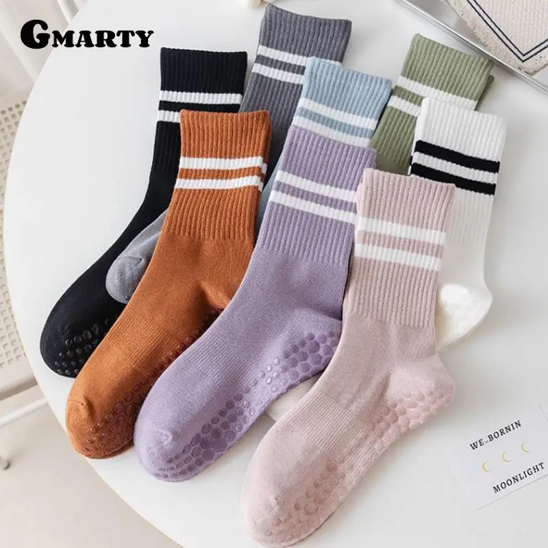 

Warm High Quality Anti-Slip Quick-Dry Yoga Socks Silicone Indoor Fitness Running Skipping Rope Pilates Ladies Sports Socks