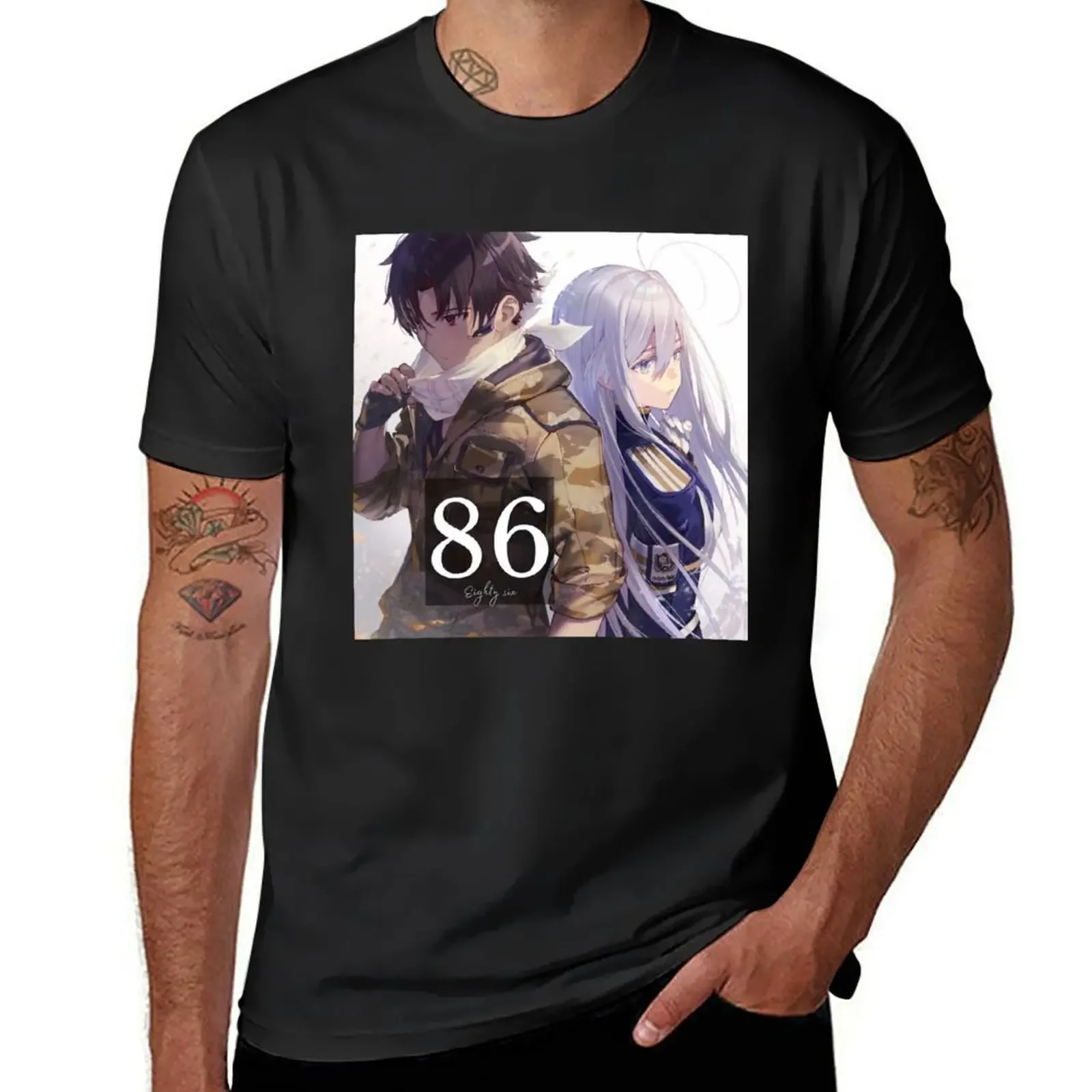 86 eighty six anime T-Shirt plus size tops customs vintage graphic tee quick-drying mens clothing