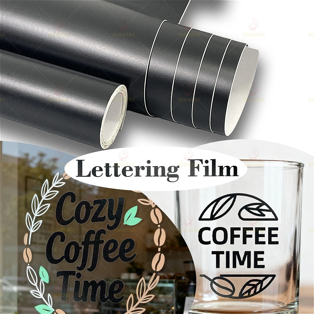 

1Roll Matte Black Permanent Adhesive Vinyl Lettering Film DIY for Paper Cup Window Wooden Computer Bicycle Waterproof Stickers