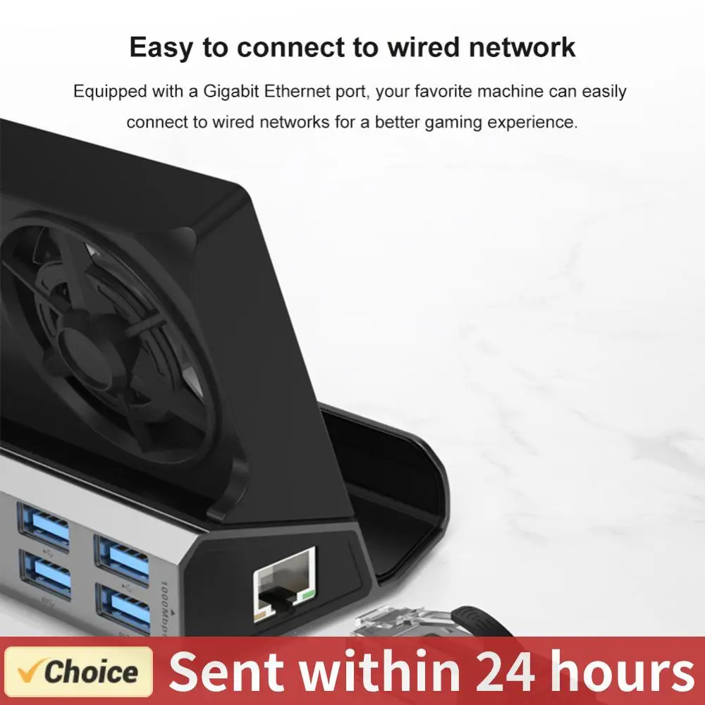 

Dock Console Hub 4K 60Hz USB C Docking Station Gigabit Ethernet 1000Mbps Dock Stand Type C USB 3.0 2.0 PD 100W for ROG Ally Game