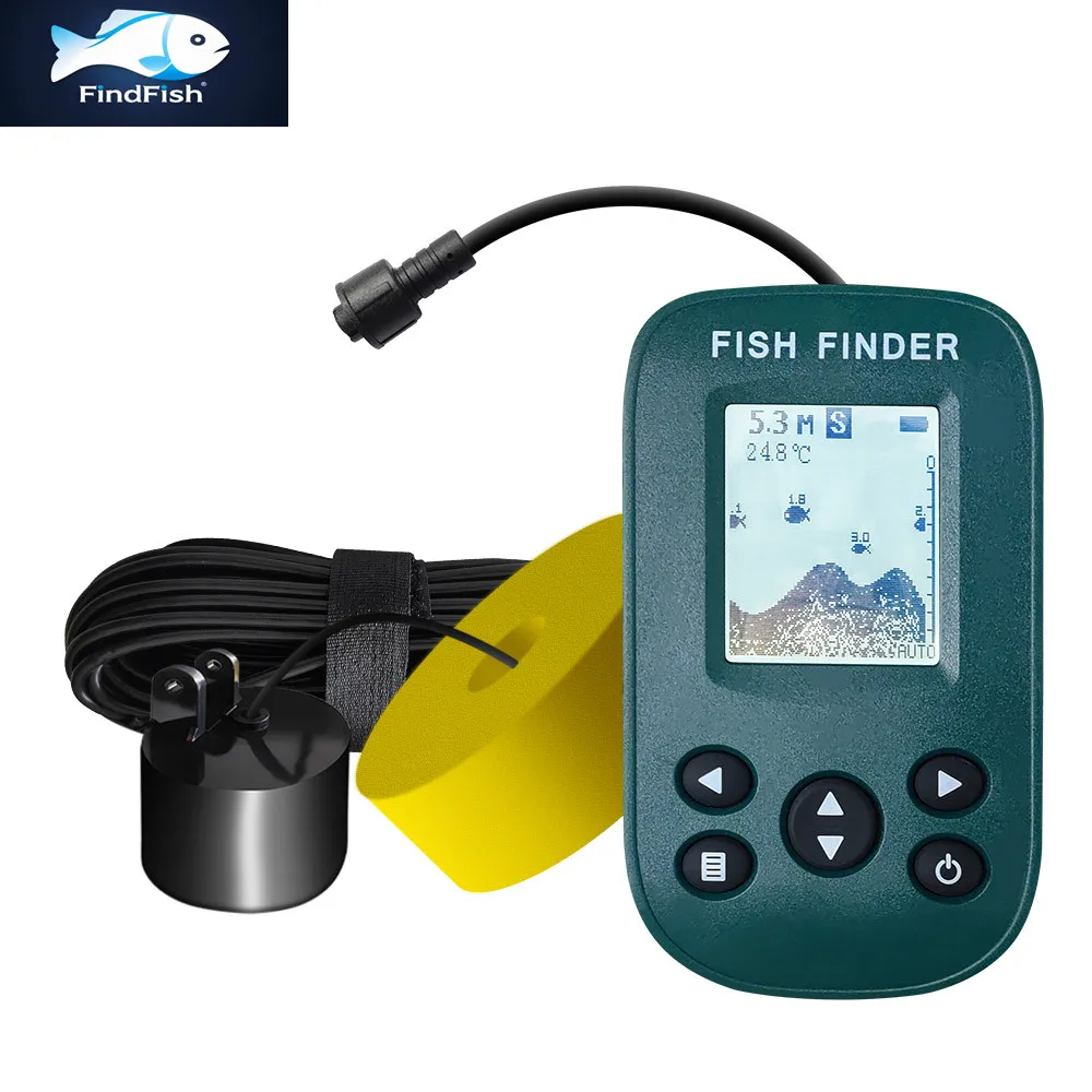

FindFish New smart portable Sonar Fish Finders Fishing lure Echo Sounder Fishing Finder Alarm Transducer Lake Sea Fishing(green)