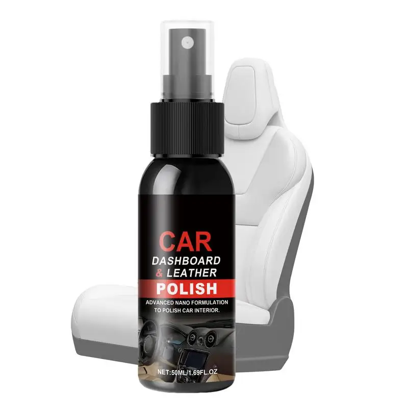 

Dashboard Cleaning Spray Dashboard Leather Restorer Spray 50ml Leather Couch Polishing Refurbishing Agent Leather Seat Cleaner