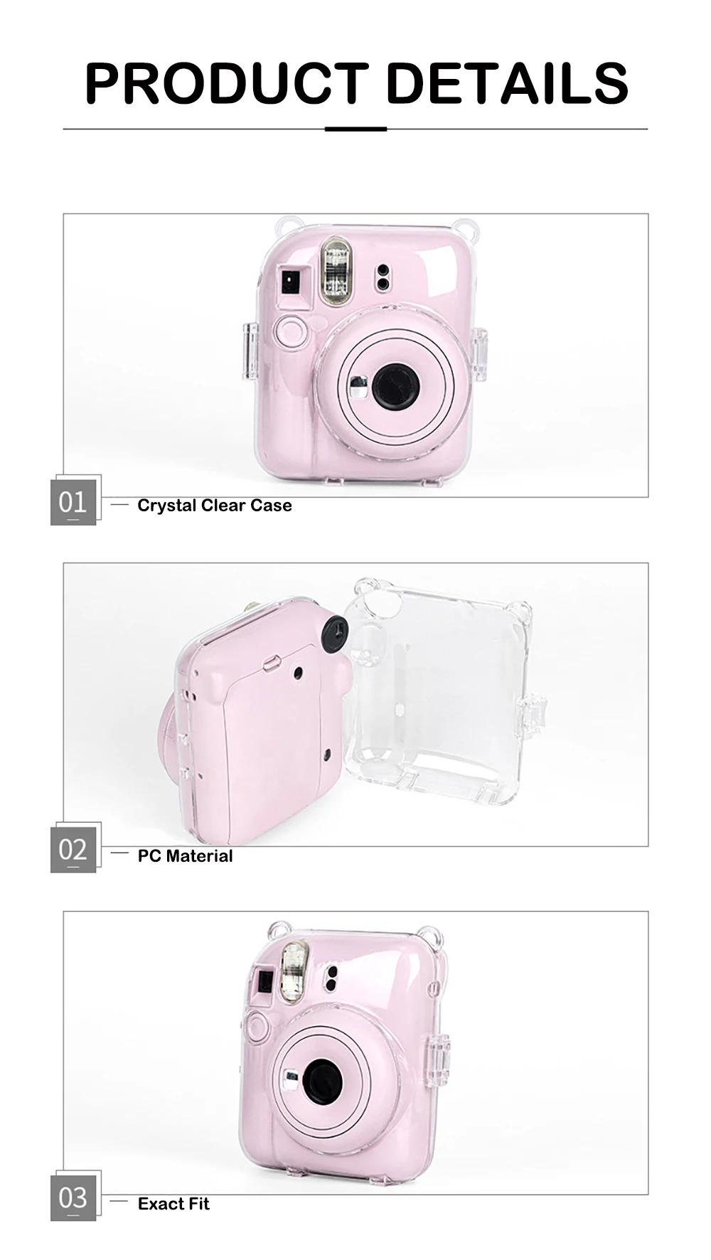 Casing for Fujifilm Instax Mini 12 Camera Crystal Case Clear Water Case Transparent Cover Camera Accessories