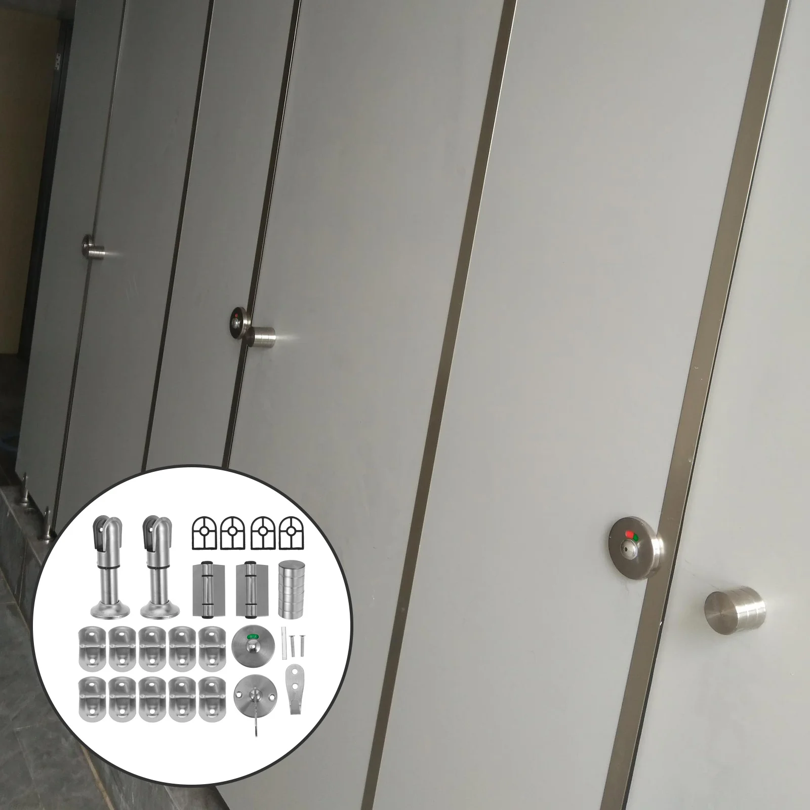 1 مجموعة الفولاذ المقاوم للصدأ المرحاض التقسيم تركيبات دائم أدوات تقسيم الحمام مرحاض رموز الزاوية دعم مرحاض عام