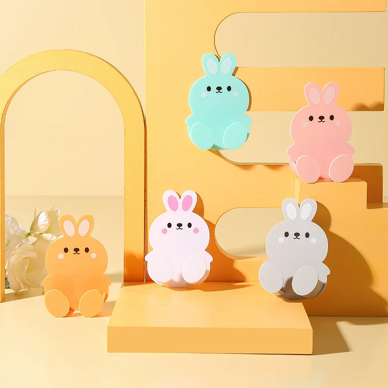 1/5Pcs Creative Cartoon Sticky Socket Head Hooks Without Drilling Electrical Socket Hooks Power Cord Plugs Organising Hooks