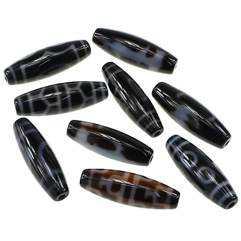 

1PCs 1-21 Eyed High Quality Natural Tibetan Dzi Beads For Making Diy Jewelry Bracelet Necklace Pendant Oval Two Tone Grade AAA
