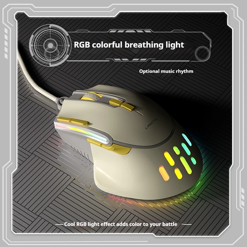 New Langtu G3 Dual-Mode Bluetooth 2.4g Wireless Mouse Macro Programming Finger Holder Design Rgb Light Effect Office Game Use