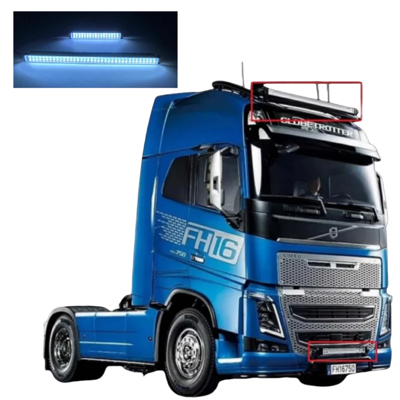 LED Spotlight Dome Light for Tamiya 1/14 RC Truck Volvo Front Lamp FH16 XL 750 4X2 Tractor Trailer LESU Parts