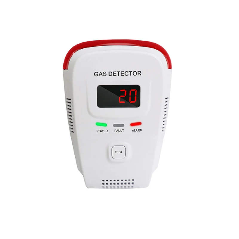 110-250V EU Plug Natural Gas Leak Detector 85db Gas Leakage Alarm LPG Gas Sensor English Voice Prompt Detect Gas LPG Natural Gas