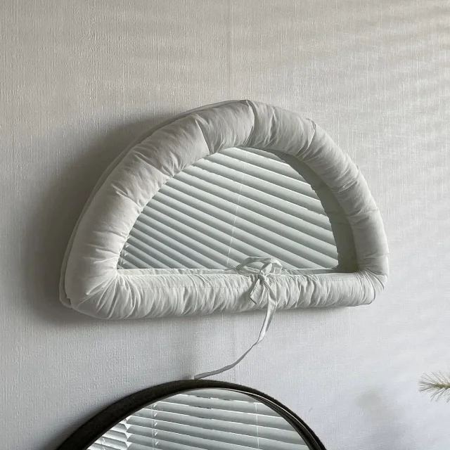 White Half-moon Mirror Ins Creative Living Room Bedroom Wall Decoration Makeup Mirror Semi-round Wall Decoration