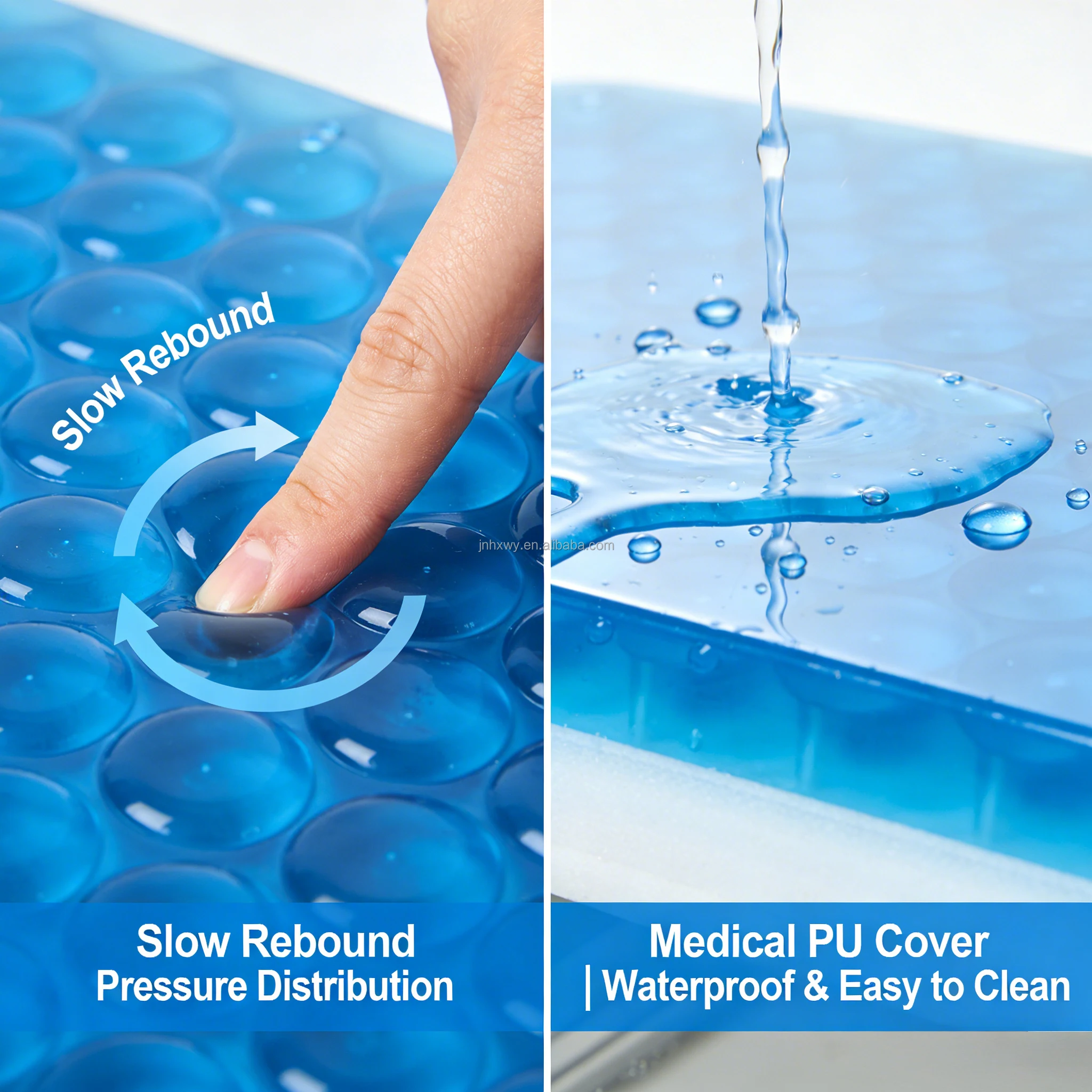Rehabilitation Therapy Supplies Blue Polymer Gel Flat Square Surgical Positioning Pad Anti-Bedsores Medical Operating Table view 4