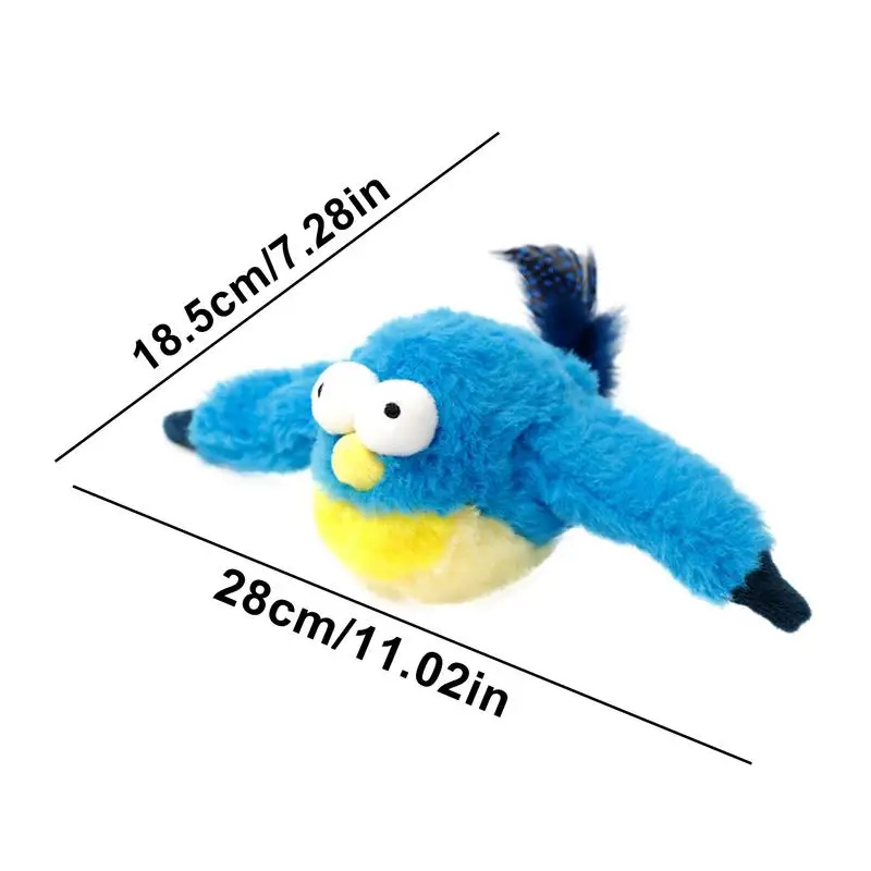 Flying Bird Cat Toy Catnip Toys For Cats Flapping Wings Sparrow Catnip Toys Vivid Chirping Simulation Bird Interactive Cat Toy
