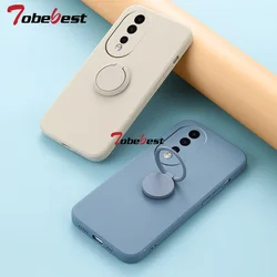 360 Finger Ring Phone Holder Silicone Case For Huawei Honor 200 100 90 80 70 60 50 Pro Lite Stand bracket Soft Back Cover