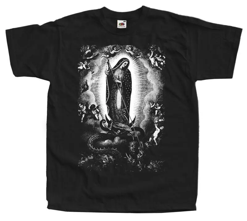 

Our Lady of Guadalupe MEN'S Black T-shirt v2 Blessed Mary all sizes