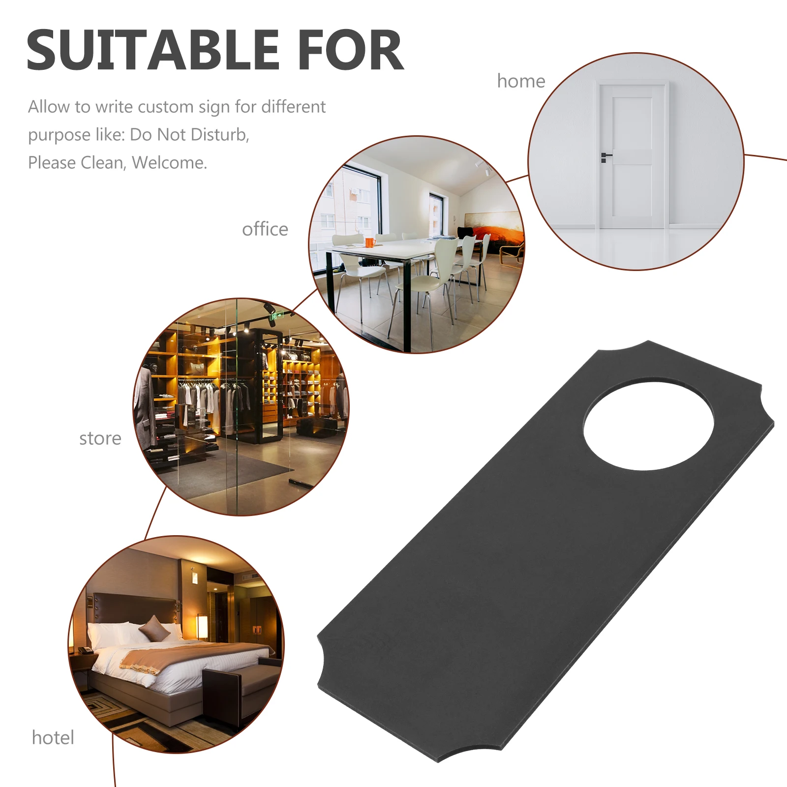 

6 Pcs Blackboard Sign Blank Door Hanger Wood Knob Hangers Hanging Signs Front for Bedroom