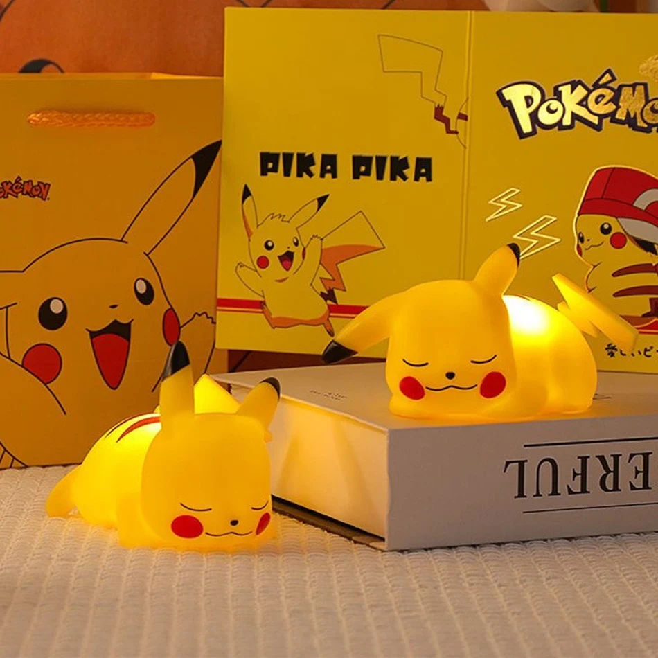 Pokemon Night Light Glowing Pikachu Gengar Charizard Psyduck Squirtle Cute Kawaii Soft Animal Bedside Lamp Children Kid Gifts