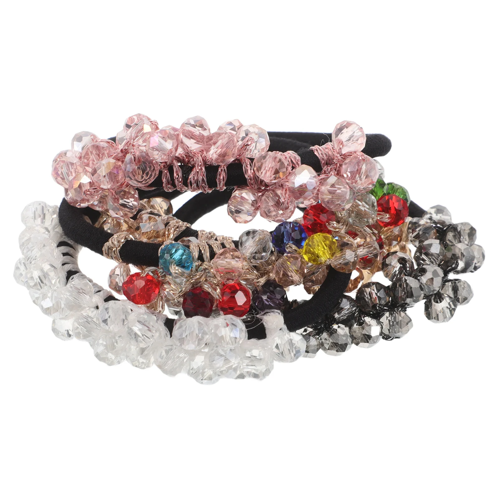 

5Pcs Crystal Hair Ties for Ponytail Stylish Creative Ponytail Holder Cuff Sparkly Hair Scrunchies for Women Sparkly Scrunchies