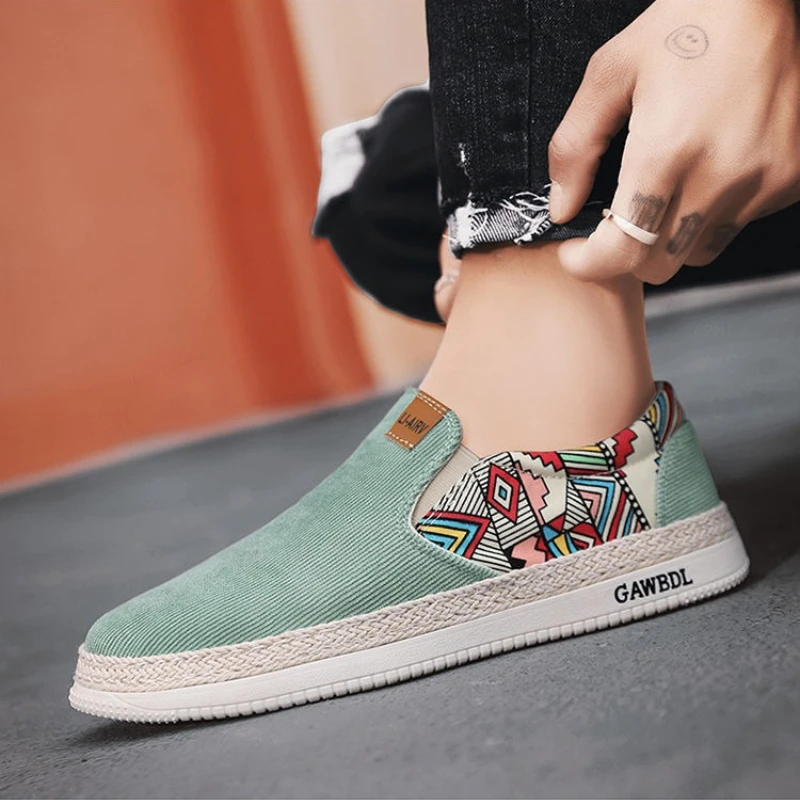 Men's Shoes2026Spring and Autumn New Sneaker and Leisure Canvas Shoes Men's Style Thousand Layer Sole Fashionable One Foot Shoes