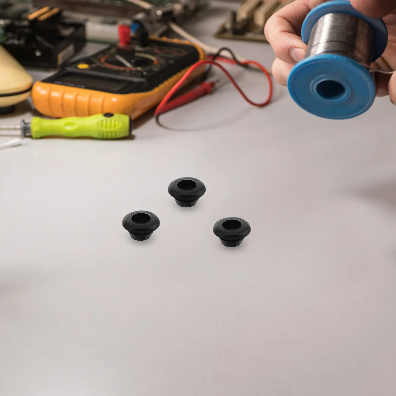 60Pcs Single Sided Rubber Grommets Cable Hole Cover External Rubber Hole Plugs Wire Protector Seal Ring for Electrical Wiring