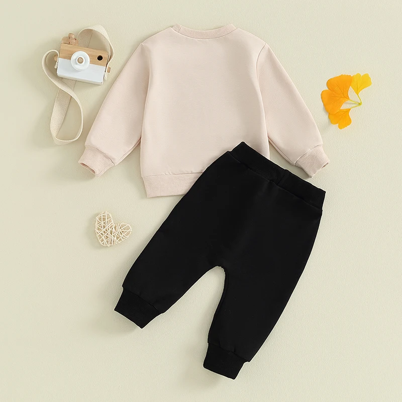 2023-10-26 Lioraitiin Toddler Baby Boy Valentines Day Outfit Long Sleeve Crewneck Sweatshirt Top Casual Pants Set 2Pcs Outfit