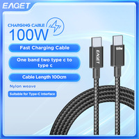 Eaget 100W Type C to Type C Cable for iPhone 15 16 Pure Copper Braided Fast Charging for Xiaomi Samsung Huawei Macbook Cables