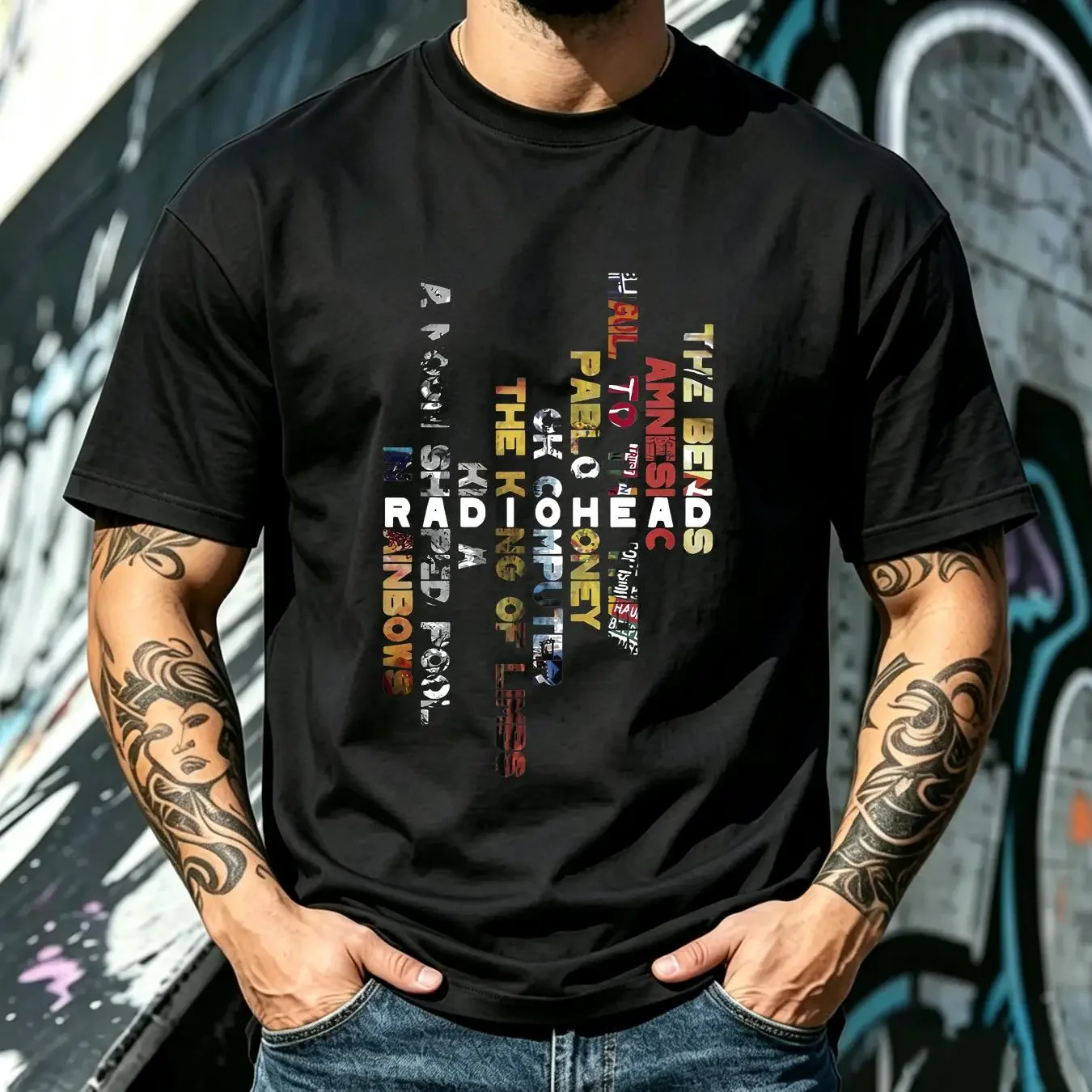 washed T Shirt Radiohead In Rainbows Christmas All Sizes S 5XL PP2568 long or short sleeves vintage Washed Comfortable