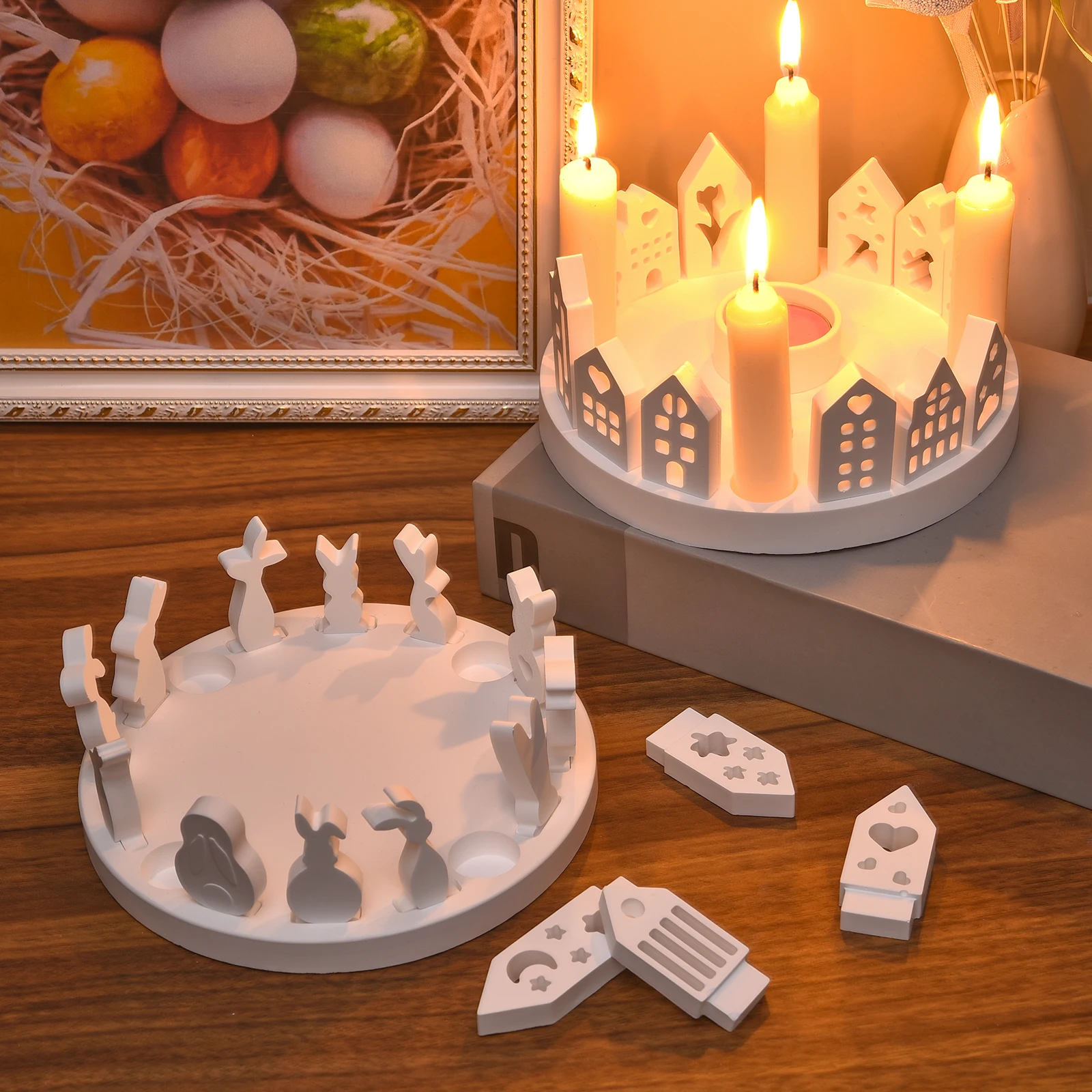 Art Craft House Making - Hollow House Candle Tealight Holder Silicone