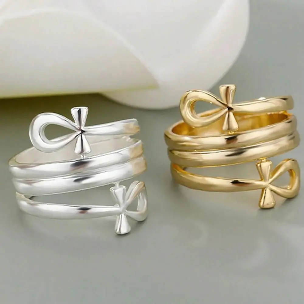 Многослойное кольцо золотого цвета с бантом в стиле хип-хоп, шикарный дизайн, металлическое кольцо на палец в стиле рок для женщин, повседневная одежда, ювелирные изделия