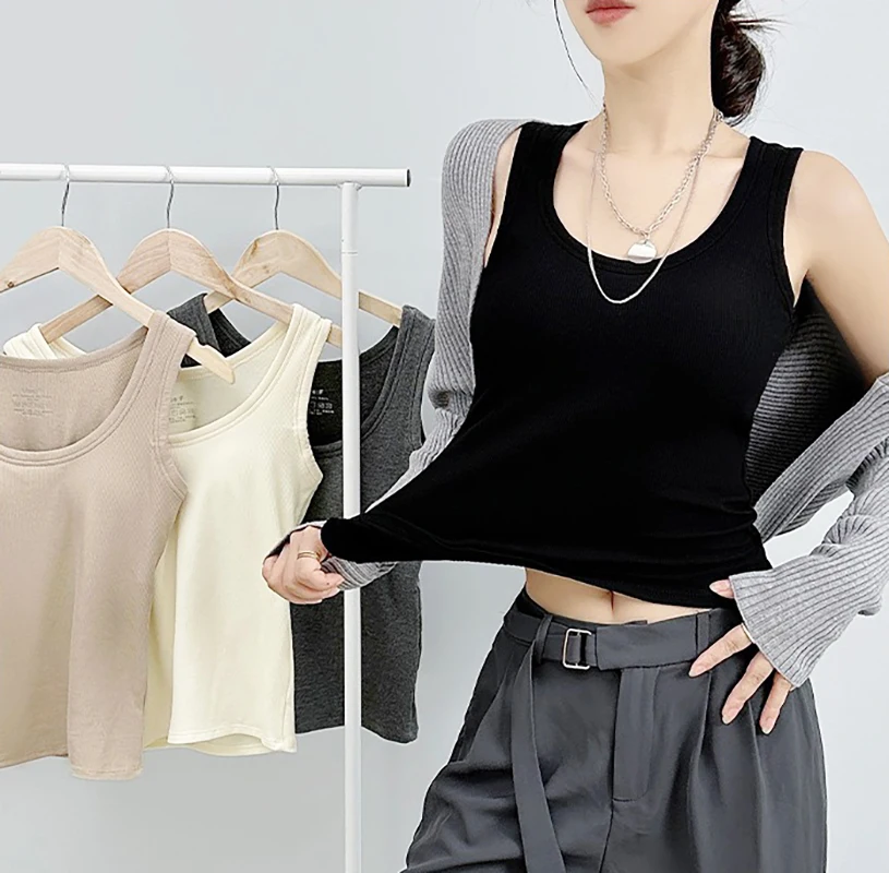 The Bottoming Shirt Female Grinding Wool Padded Warm Undershirt Female With Chest Pads Outside To Wear Slim Thermal Underwear