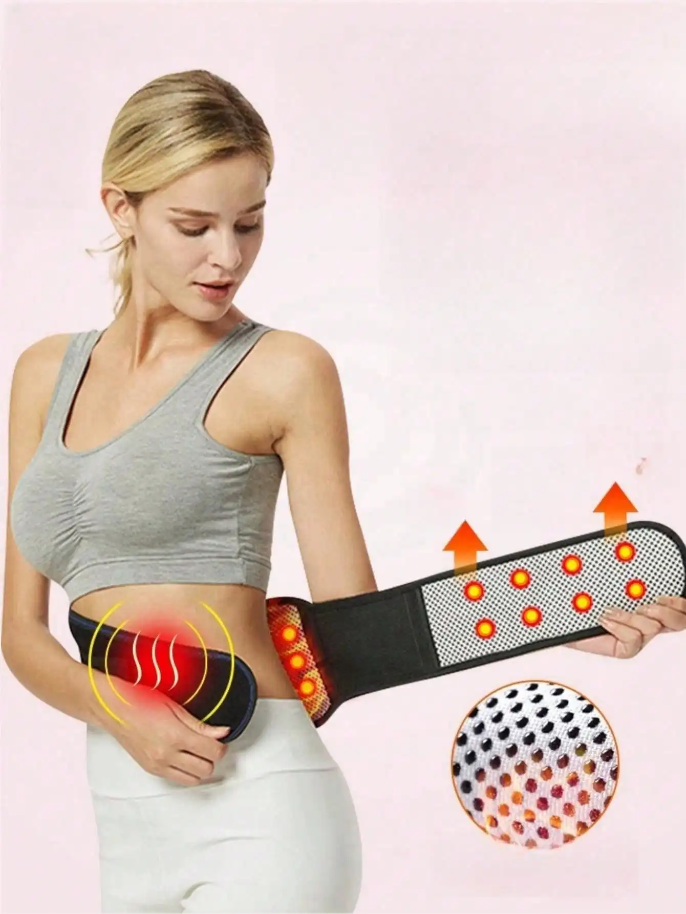 

Magnetic Self-Heating Back Support Belt, Waist Massage Belt With 4 Steel Plates For Sport Fitness Men And Women