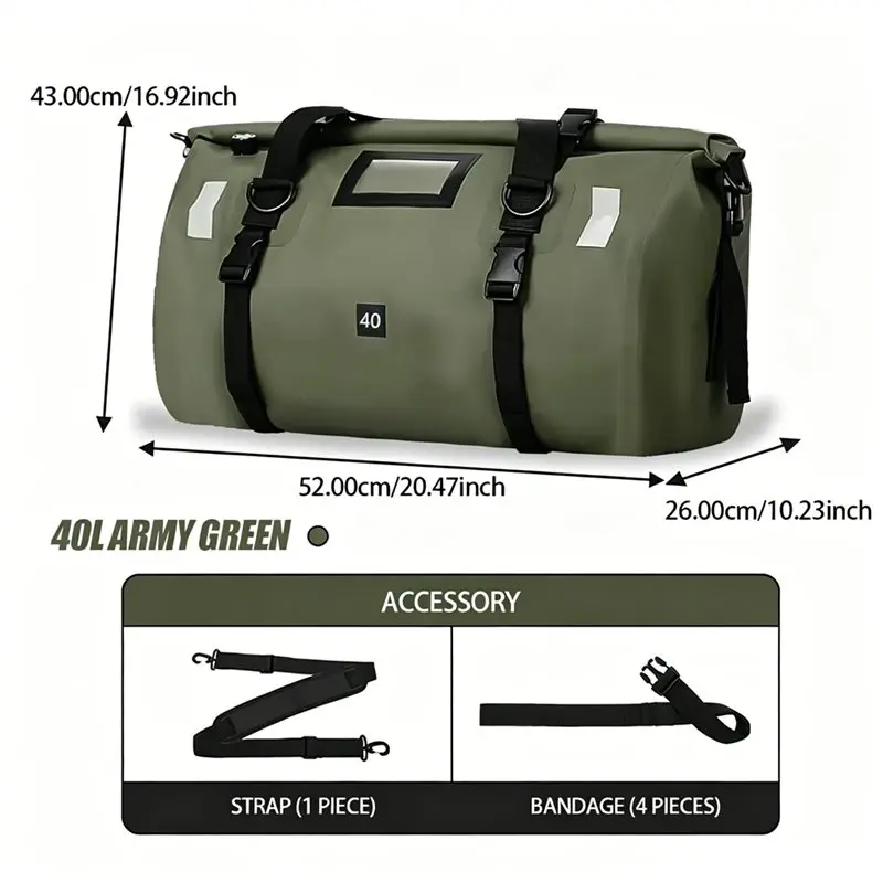 Superior-Motorcycle Waterproof Tail Bag Travel Outdoor Dry Luggage Roll Pack Bag Motorbike Luggage Backpack Motorcycle Seat Bag