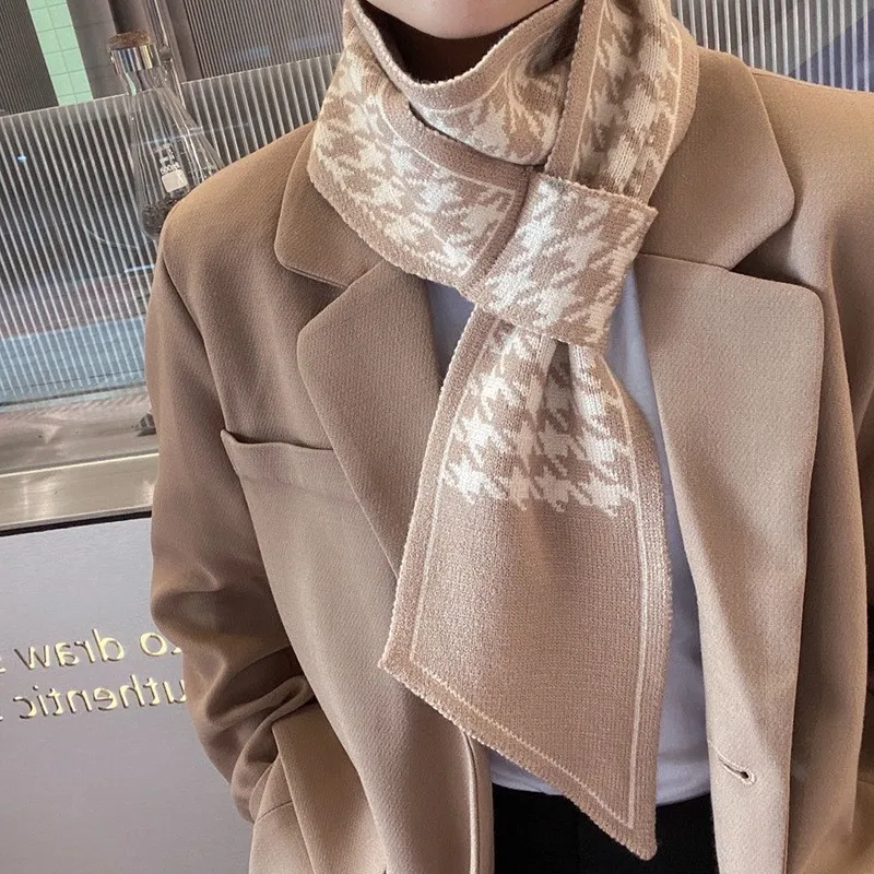 Detachable Scarf Women Plaid Neckerchief Autumn Winter Outdoor Windproof Scarf Neckcover Fashion Warm Lady Ring Scarf