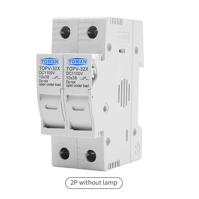 1P 2P DC Sicherungshalter 10*38mm Hochspannung Solar PV 1100V TOMZN TOPV-30 Basis Photovoltaik-System-Schutz GPV