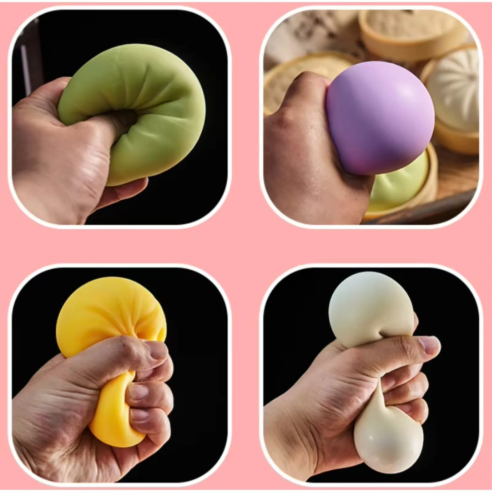 Mystery Box Glitter Steamer BUN Squishy Dumplings Dumpling Toys ADHD Fidget Toy Office Stress Relief Gifts Kids & Adults view 3