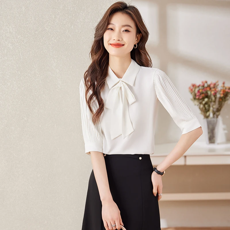 

Alyssa Fashion Short Sleeve Shirt, High Quality Business Women's Top, Elegant and Charming, New Summer 2025