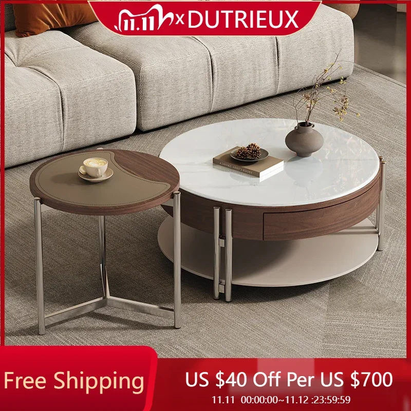 

Round Living Room Coffee Table Modern Decoration Luxury Nordic Coffee Table Aesthetic Standing Meubles Lounge Suite Furniture