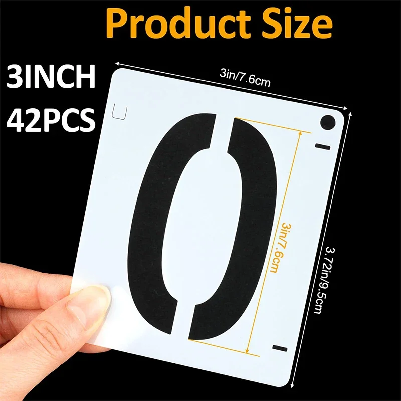 42 قطعة من استنسل الحروف مقاس 3 بوصات، مجموعة استنسل حرفية متشابكة، قوالب أبجدية بلاستيكية قابلة لإعادة الاستخدام