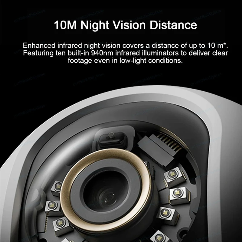 كاميرا XIAOMI الذكية C700،360 °   8MP 4K، كشف بكاء الطفل، صوت ثنائي الاتجاه، مراقبة الطفل لأمن المنزل، النسخة الصينية مع محول