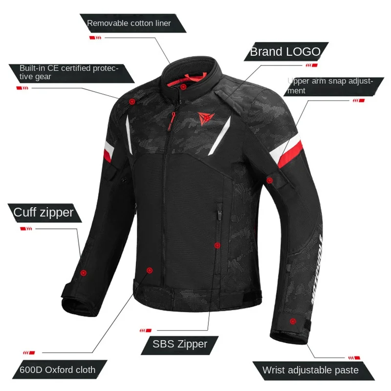 Ropa de montar cálida a prueba de viento para motociclismo, equipo de protección CE incorporado, protector solar, chaqueta cálida impermeable, invierno