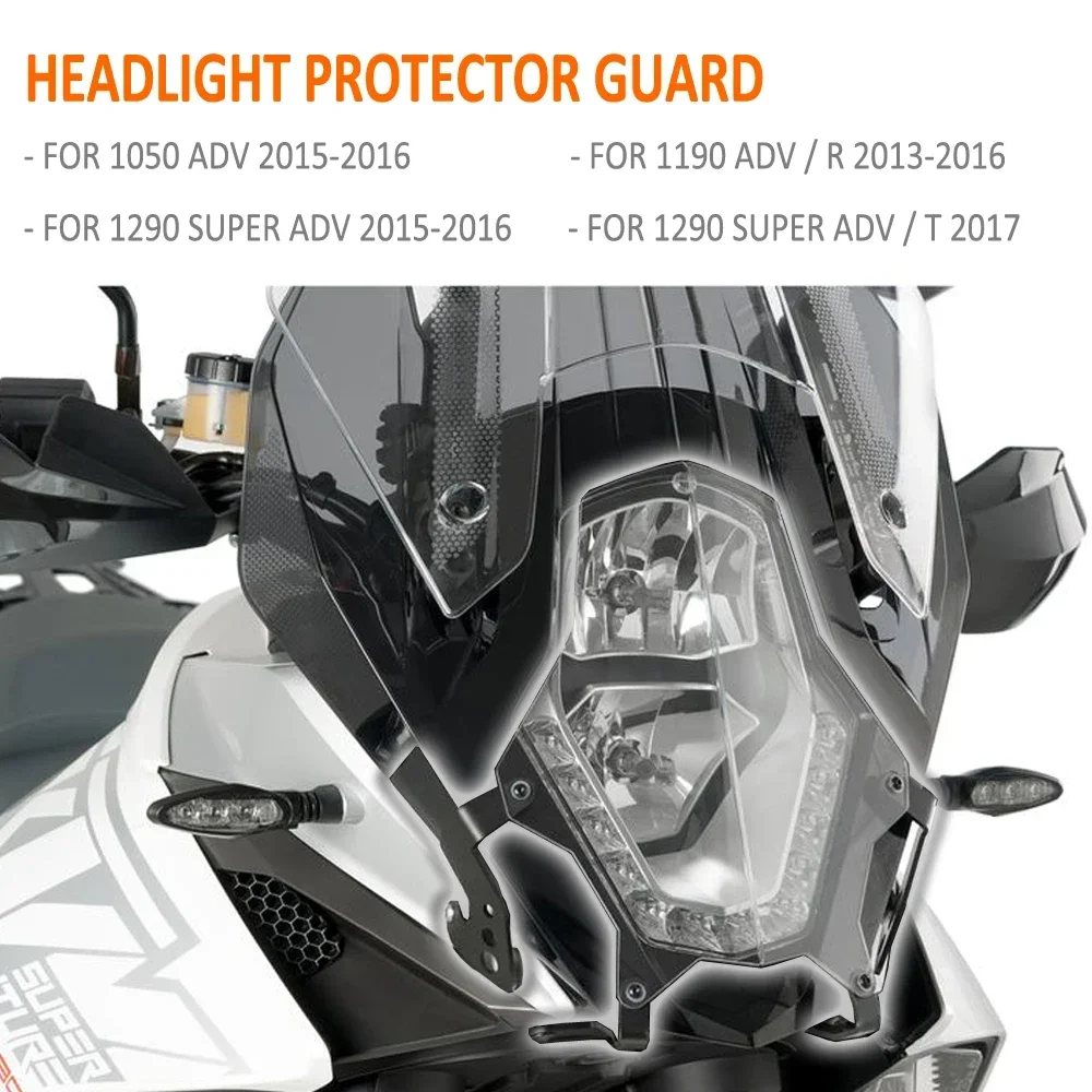 NEW For 1050 1190 Adventure ADV / R 1290 Super Adventure ADV / T Motorcycle CNC Acrylic Clear Headlight Protection Guard Cover