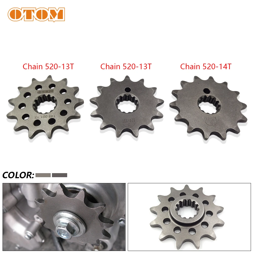 OTOM Motorcycle Front Chain Sprocket 520 Chain 13T 14T Chainwheel For ZONGSHEN NC250 NC 250CC Xmotos KAYO T4 T6 K6 RX3 BSE Bikes