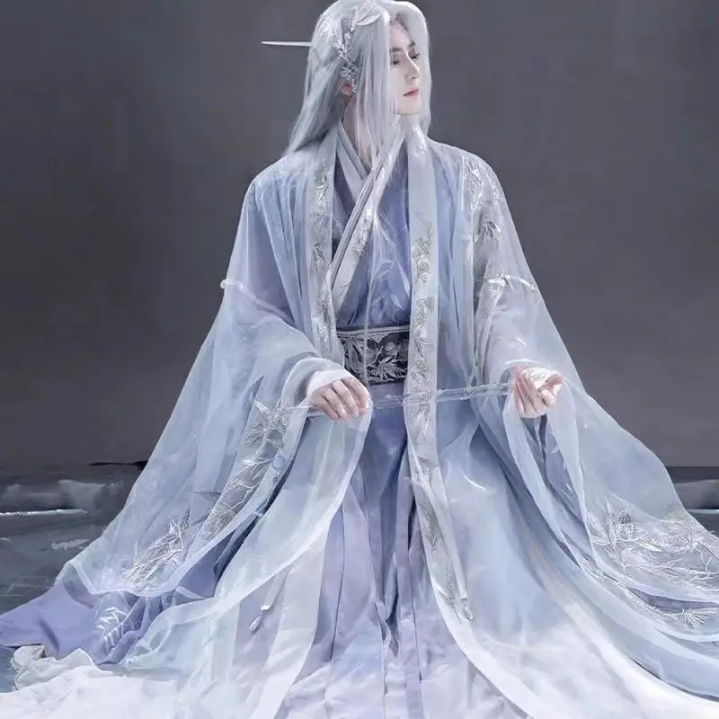 

Purple Anime Game Cosplay Costume Men Women Ancient Fairy Master Hanfu Dress Set Carnival Comics Event COS Suits Embroidery Male