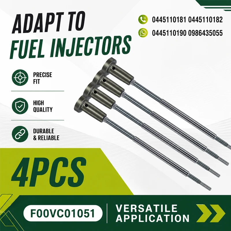 4PCS F00VC01051: Common Rail Injector Valve Assembly Injector Model: 0445110199 0445110190 0445110189 Suitable For BOSCH LF2342-