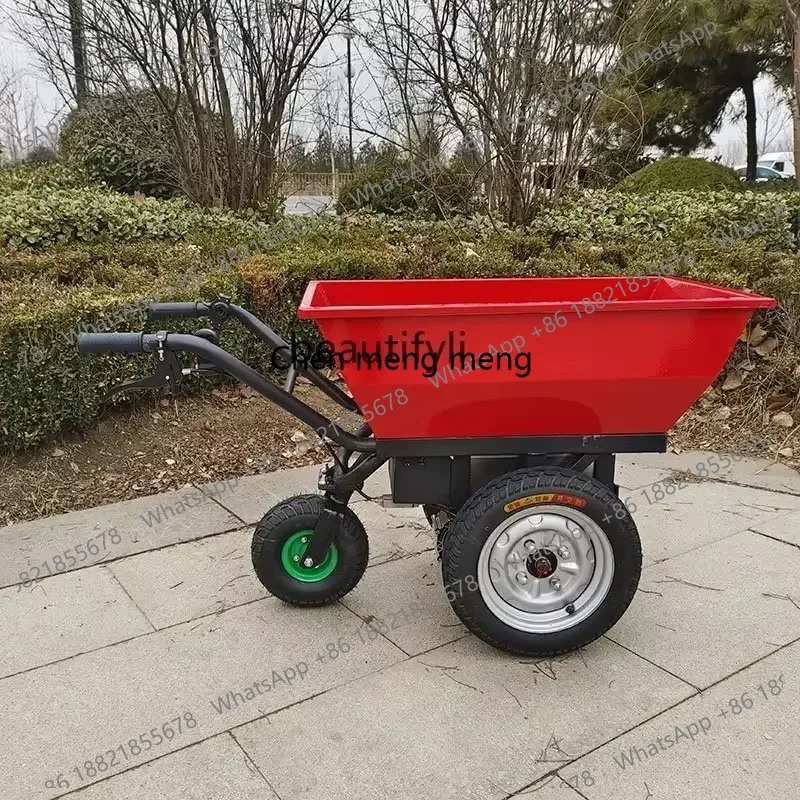 LHY26 ssss 26 lt Electric Trolley Lorry Double-Wheel Agricultural Electric Hand Push Trolley Small Orchard Elevator Material Tru