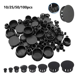 10-100p Plastic Hole Plug Snap-on Cover Hole Nylon Plugs Dust Caps Flat Head Reserved Hole Plugging Use For Table Box Extra Hole