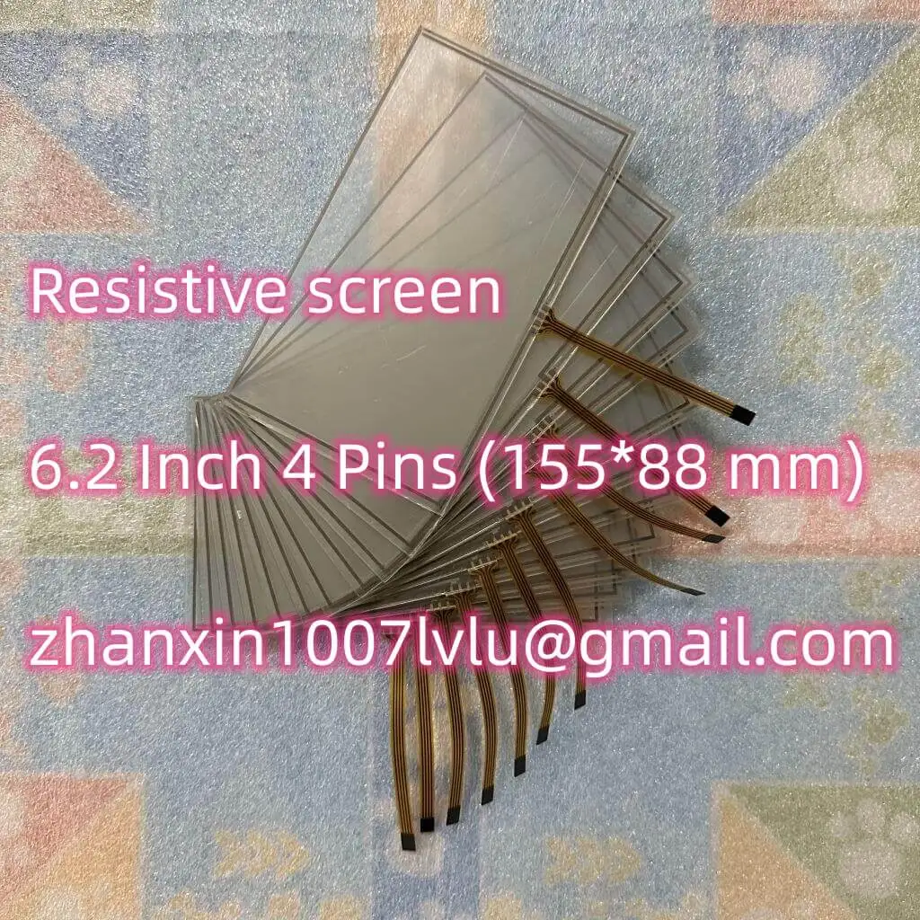 

Wholesale New 6.2 Inch 4 Pin Resistive Touch Screen Glass Digitizer 155mm*88mm Car DVD Multimedia Player Navigation Radio