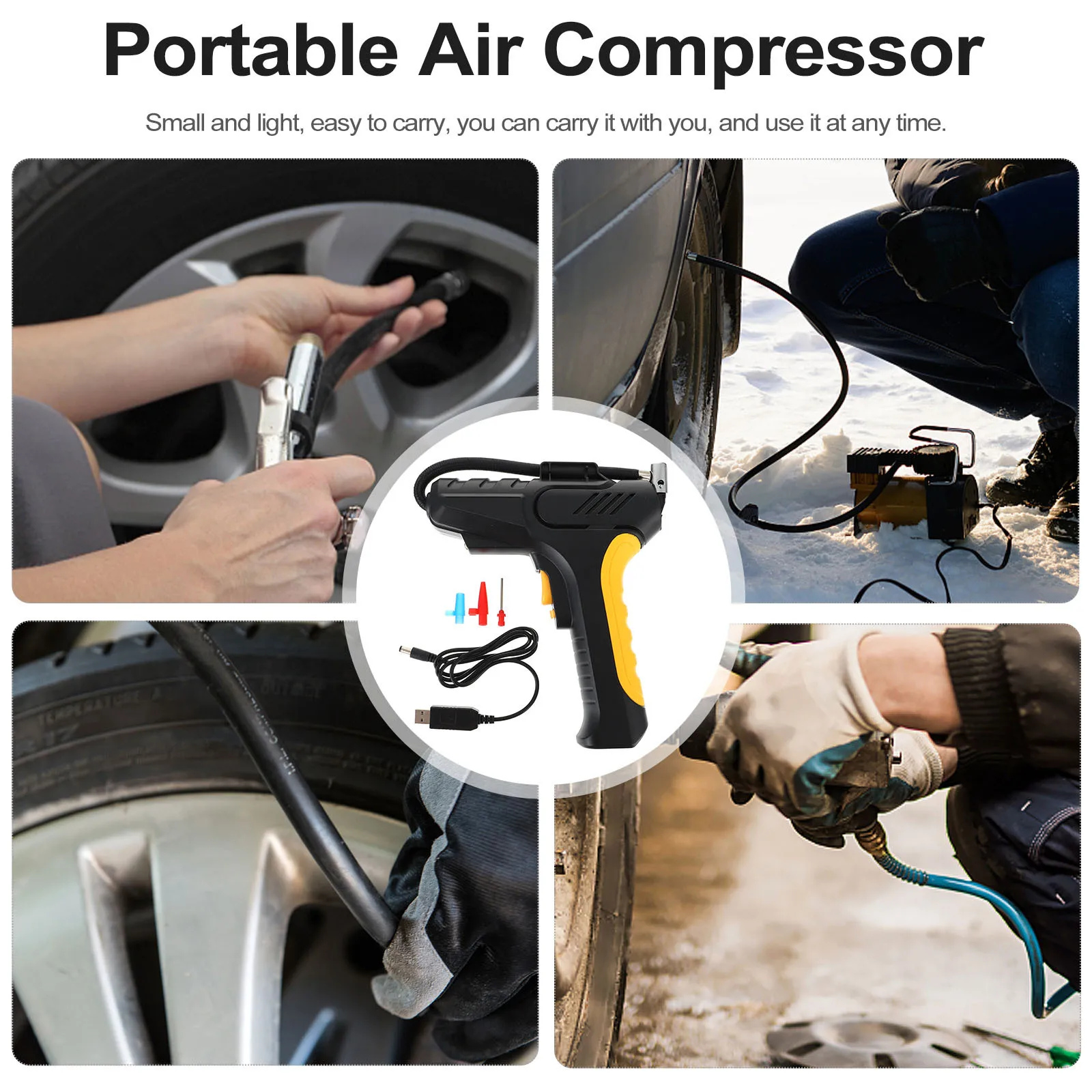 

Car Air Pump Tire Inflator Compressor Portable High Mini Auto for Tires
