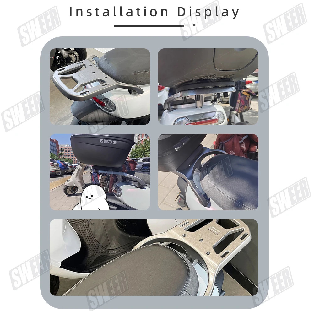 Motorcycle Aluminum Alloy Rear Cargo Luggage Rack Fit For SYM CLBCU IV CLBCU125 2023-2026 Extended Carrier Tail Box Bracket