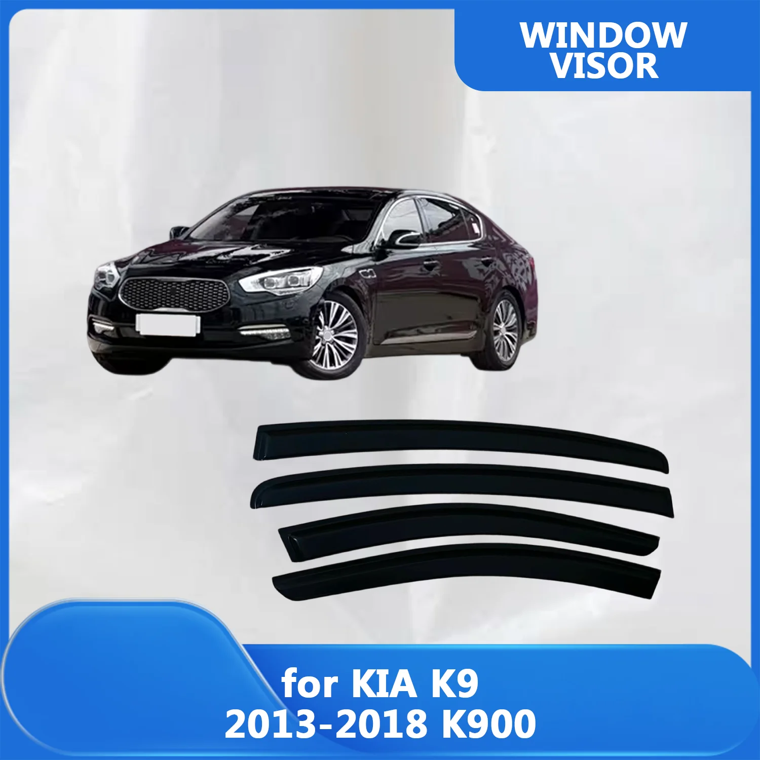 Deflectores de Viento para Ventanas de KIA K9 2013 2014 2015 2016 2017 2018 K900, Protectores de Lluvia, Visores de Puerta, Parasoles, Montaje Exterior
